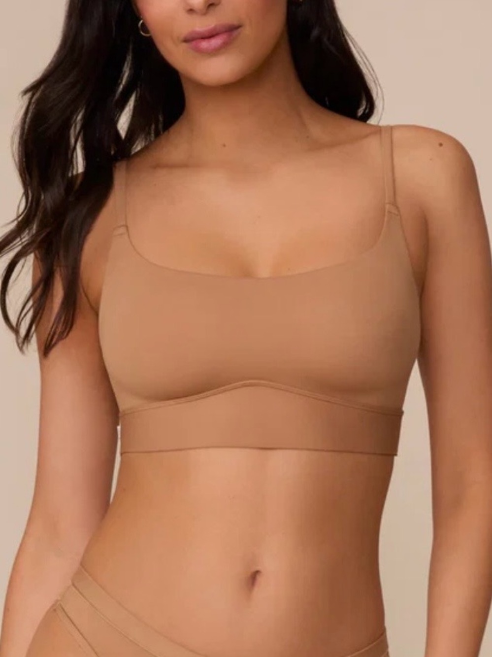 Harper Wilde Bliss Scoop Adjustable Bralette Bra Tan L